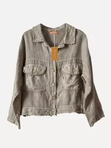 Linnejacka med hålsöm, Taupe Miniato - Reunion    BERÄKNAD LEV: FEB/MARS