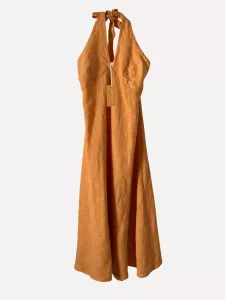 Linneklänning med halterneck, Persika Rimini - Reunion    BERÄKNAD LEV: FEB/MARS