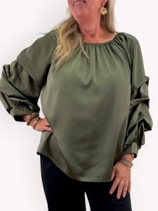 Blus med volymärm, Army Raya - Gemini