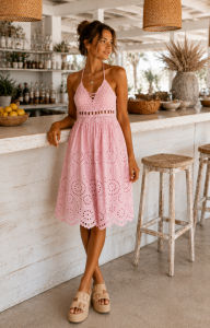 Klänning Kort, Rosa Mallorca - Love Forever