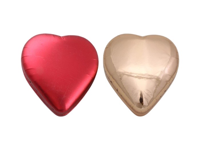 Foliehjärta Påskägg Rött / Roséguld - Bromma Kortförlag