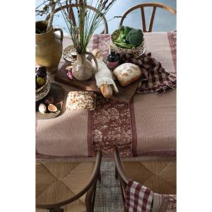 Löpare i jute, Vinröd / Natur, Tore (35x120cm)