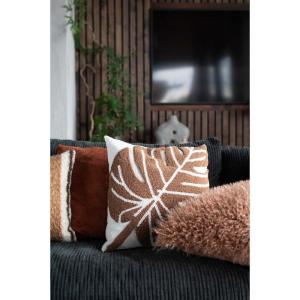 Kuddfodral Leaf, Kamel 48x48cm