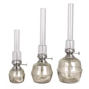 Fotogenlampa Majken Grå Nickel Stor - Strömshaga