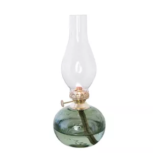 Fotogenlampa Oval Blomma Grön/Mässing - Strömshaga