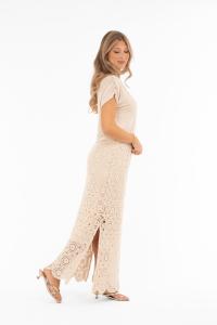 Kjol, Virkad Cremefärgad, Freya - Capri Collection