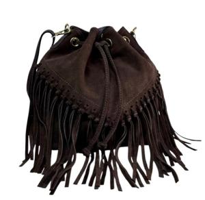 Väska Bungy med fransar, Brun - Reunion Home