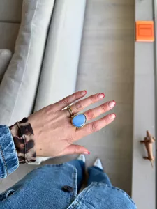 Ring Omikron, Jeansblå Guld – 7EAST