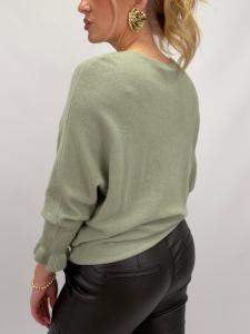 Stickad tröja med fjärilsärm, Grön Nanna - Gemini    BERÄKNAD LEV: JAN/FEB