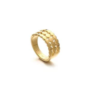 Ring, Tre i en, Guldfärgad (Rostfritt stål) - Gemini