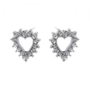 Örhängen, Hjärta med strass i silverfäste - Gemini