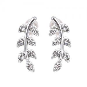 Gemini Örhängen, Strassprytt löv Silver