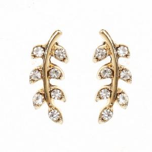 Gemini Örhängen, Strassprytt löv Guld