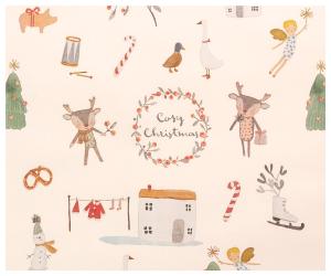 Maileg Presentpapper, Cosy Christmas (Off white) - 10 m