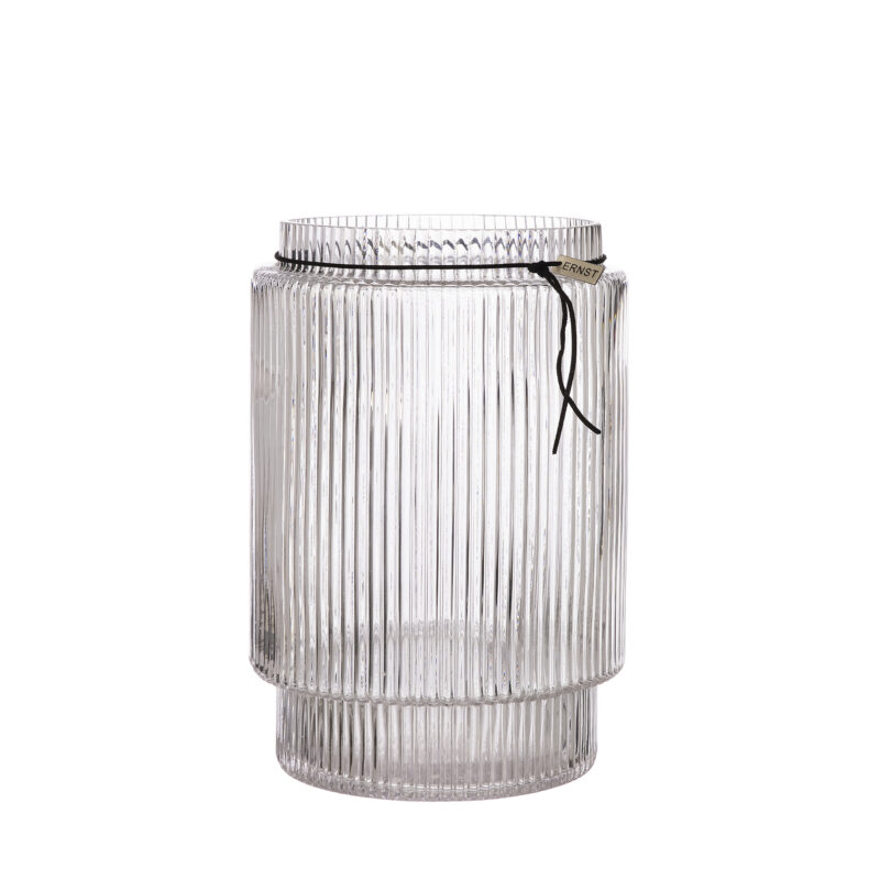 ERNST Rak Glasvas Mönstrad Randig Struktur H28cm