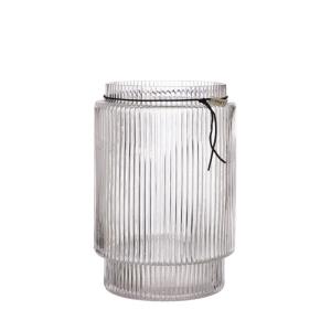 ERNST Rak Glasvas Mönstrad Randig Struktur H28cm