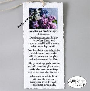 Diktkort - Grattis på 75-årsdagen