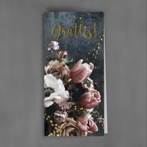 Premium tags Grattis! (blommor) - Card Store