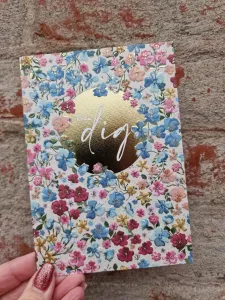 Kort Till dig, Blommor i blått, rosa och vinrött - Pictura