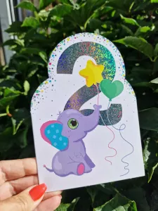 2 - Kort med elefant till 2-åringen - Pictura
