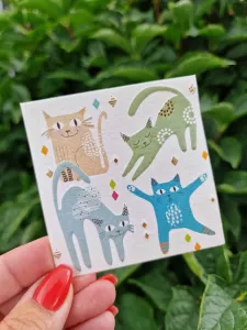 Mini-kort: Fyra katter - Pictura