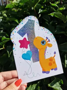 1 - Kort med giraff till 1-åringen - Pictura