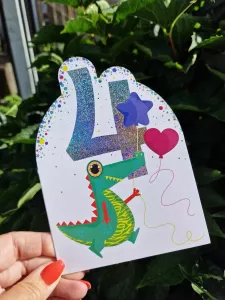 4 - Kort med krokodil till 4-åringen - Pictura