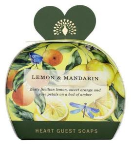 Hjärtformade småtvålar Citron och Mandarin - Set om 3