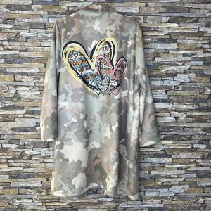 Lång kavaj, Camo med hjärtan, Kajsa - Cabana Living