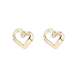 Örhängen, Guldfärgat vridet hjärta - Gemini