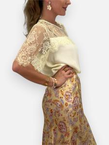 Topp med spetsdetaljer, Gul Amalia - Gemini