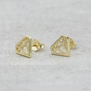 Guldörhängen guldpläterade, Diamant - by faith