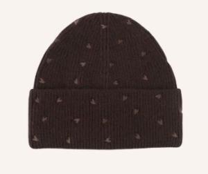 Mössa, Brun med broderade hjärtan - Caramelle Fashion     BERÄKNAD LEV: NOV