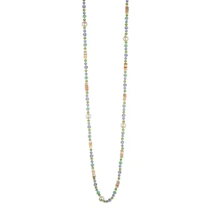 Halsband Långt, Pärlor i grönt och blått - Gemini