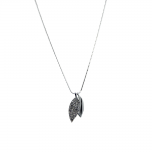 Gemini Halsband, silverfärgat med 2 löv