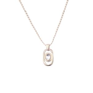 Halsband, guldfärgat med 2 ovaler i varandra, kort - Gemini