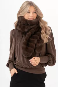 Halsduk i fuskpäls, Brun Minerva - Capri Collection
