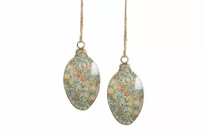 Emaljhänge Ägg, Blommönstrat Gul / Grön (8 cm) - A lot      BERÄKNAD LEV: MARS