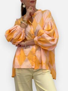 Blus med ballongärm, Harlekin - Gemini