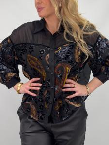 Blus Svart Paisley, Hella - Gemini