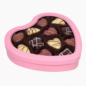 Hjärta metall rosa - Chokladhjärtan - Finsmakarna