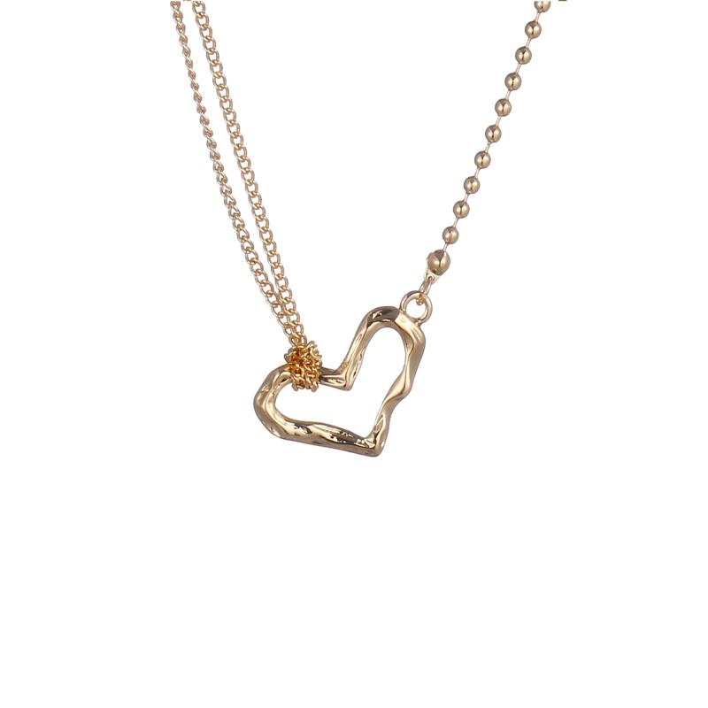 Gemini Halsband, Kort guldpläterat med oregelbundet hjärta