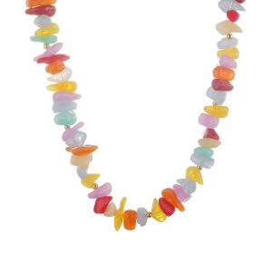 Halsband Kort, Oregelbundna pärlor i pastell - Gemini