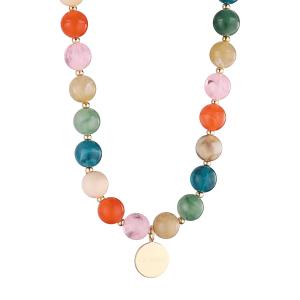 Halsband Kort, Runda kulor, Multi - Gemini