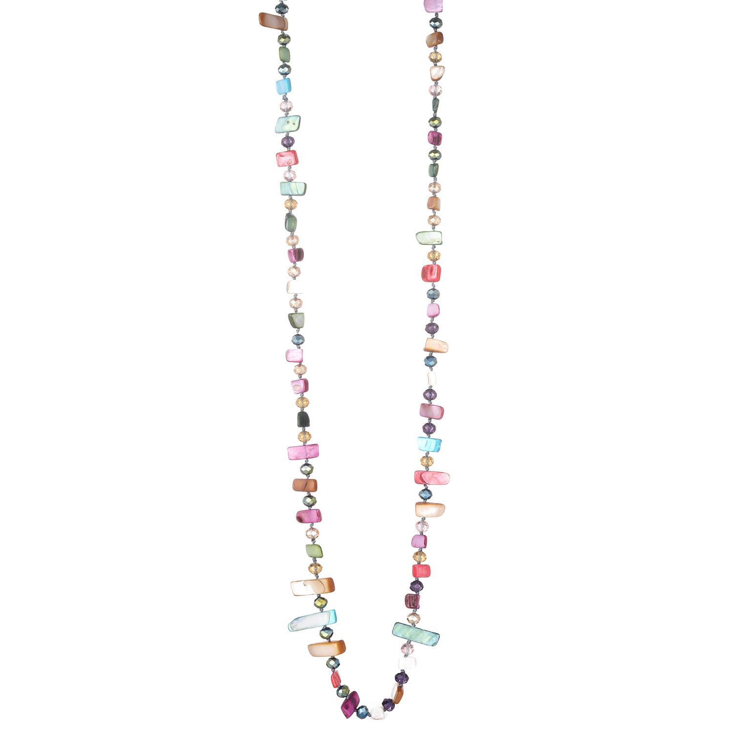 Halsband Långt, Oregelbundna färgglada pärlor - Gemini