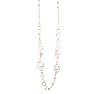 Halsband Långt, Guldfärgad ring-kedja - Gemini