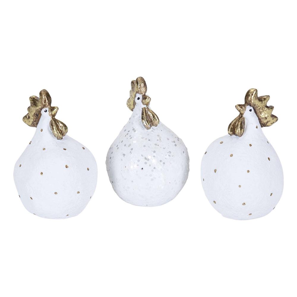 Höna Glamour, liten med guldprickar Set 3 - Nääsgränsgården