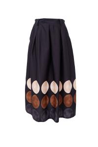 Kjol, Svart med prickar nertill -  Black Colour