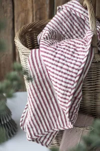 IB Laursen Quilt filt Sand Med Röda Ränder