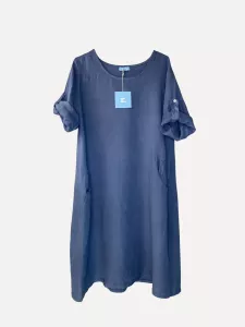 Ida, Linneklänning  - Jeansblå, Onesize - Reunion Home